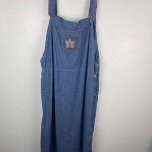 Bobbie Brooks Denim Jumper Dress Size 18/20 Vintage